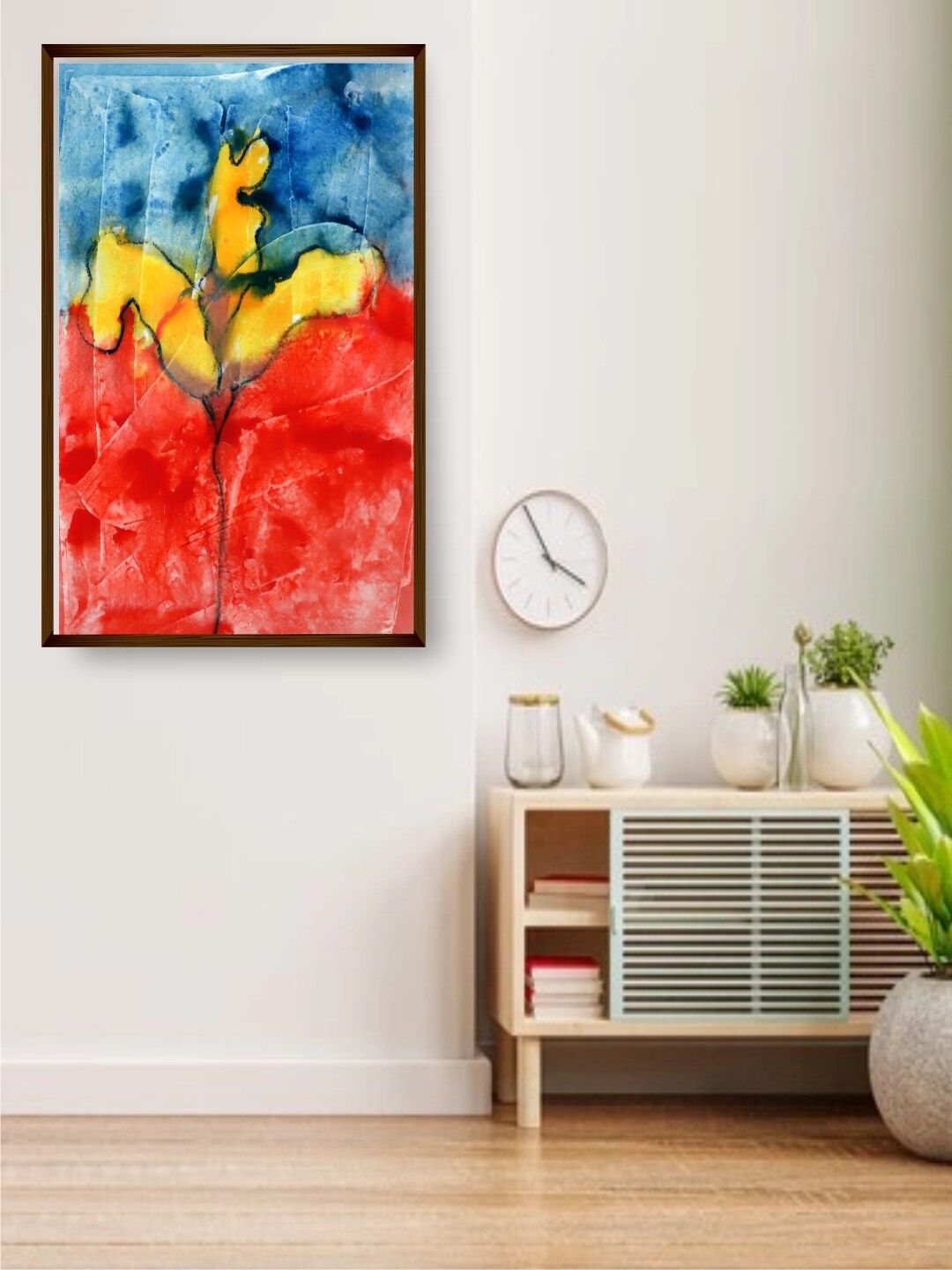 

The Art House Blue & Yellow Abstract Painting Wall Art