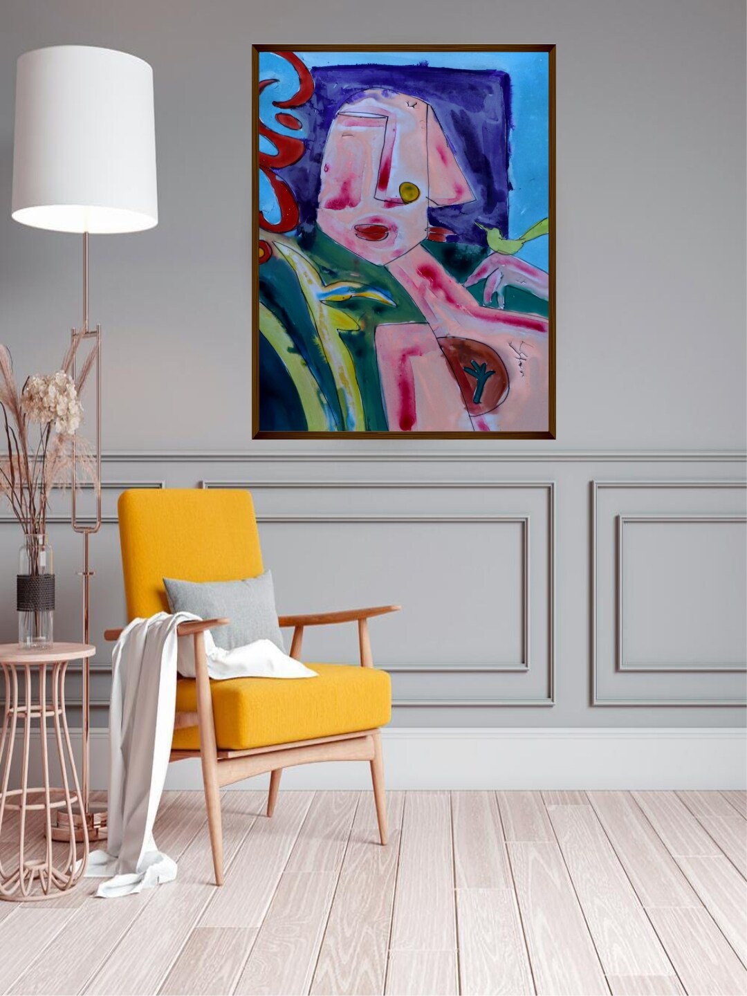 

The Art House Blue & Pink Abstract Painting Wall Art