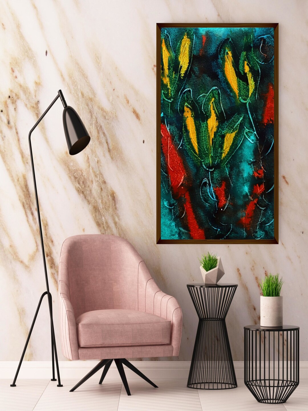 

The Art House Green & Yellow Abstract Painting Wall Art