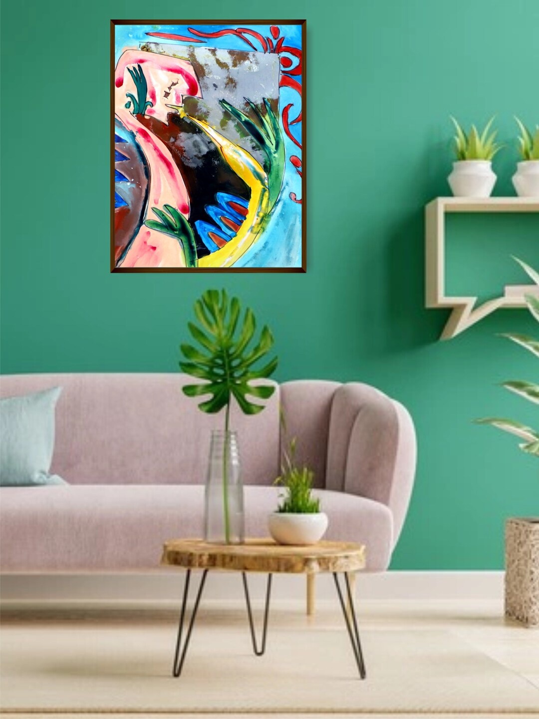 

The Art House Blue & Yellow Abstract Painting Wall Art