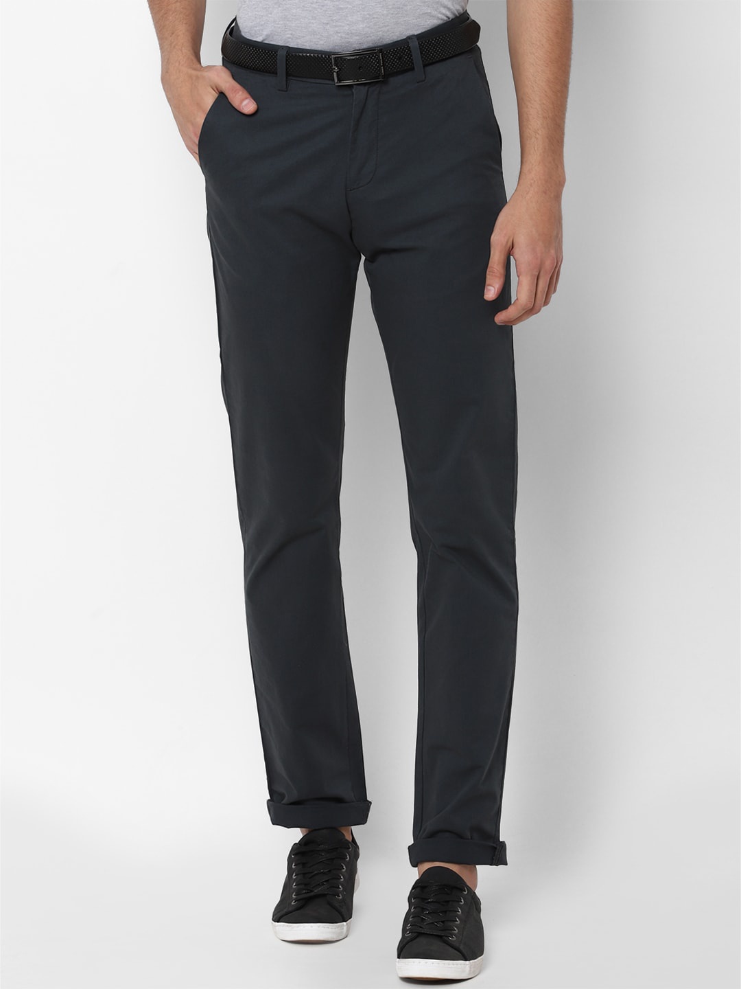 

Allen Solly Men Navy Blue Slim Fit Trousers