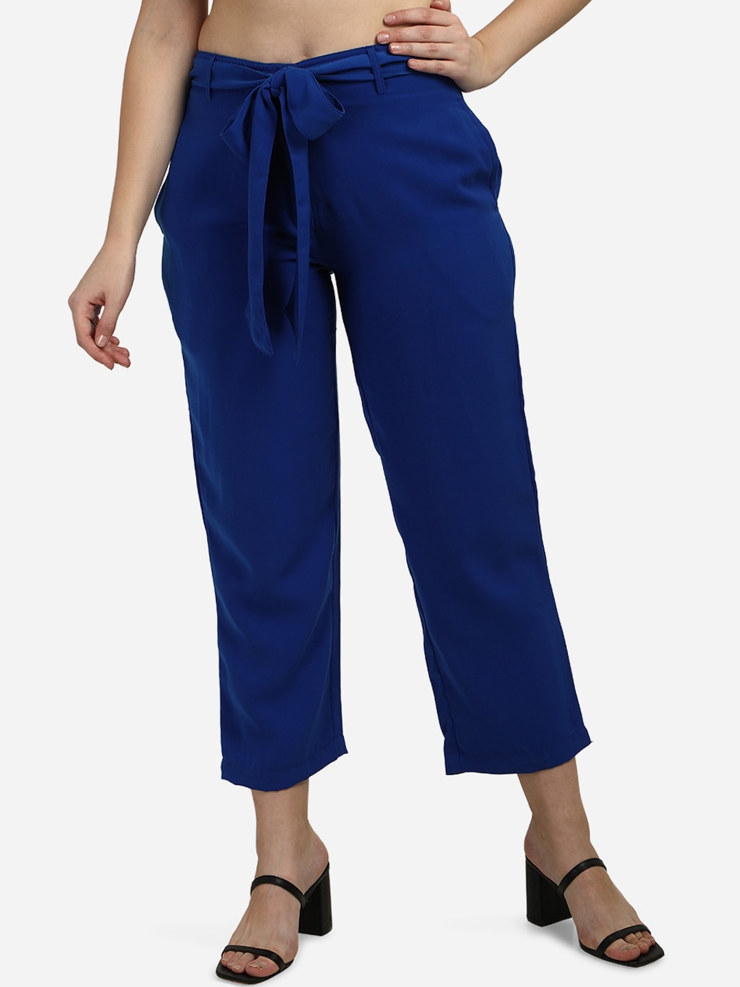 

Smarty Pants Women Blue Tie Up Trousers