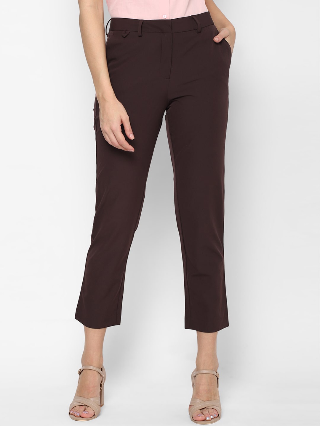 

Allen Solly Woman Women Brown Solid Regular Fit Trousers