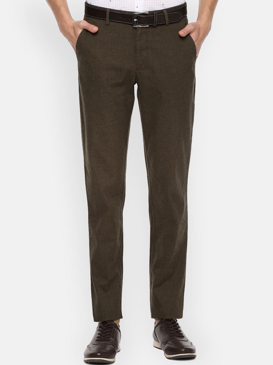 

Louis Philippe Men Brown Slim Fit Formal Trousers