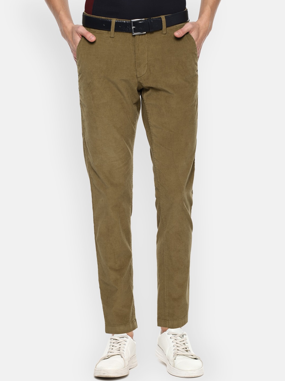

Louis Philippe Sport Men Brown Textured Slim Fit Trousers