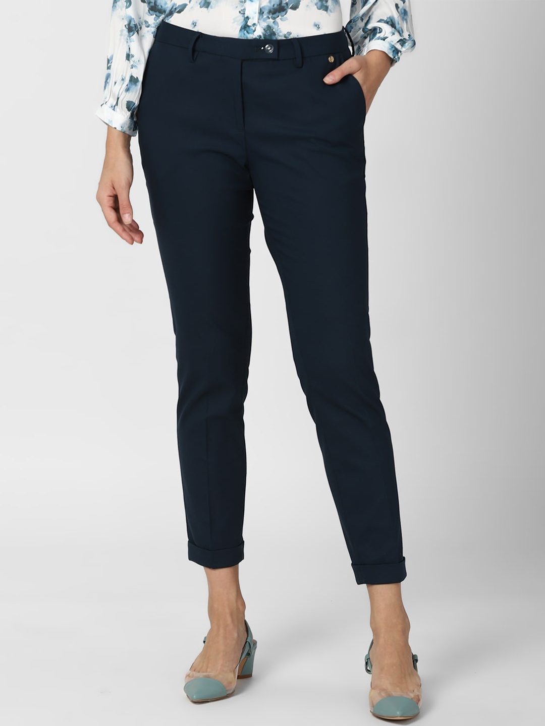 

Van Heusen Woman Women Navy Blue Trousers
