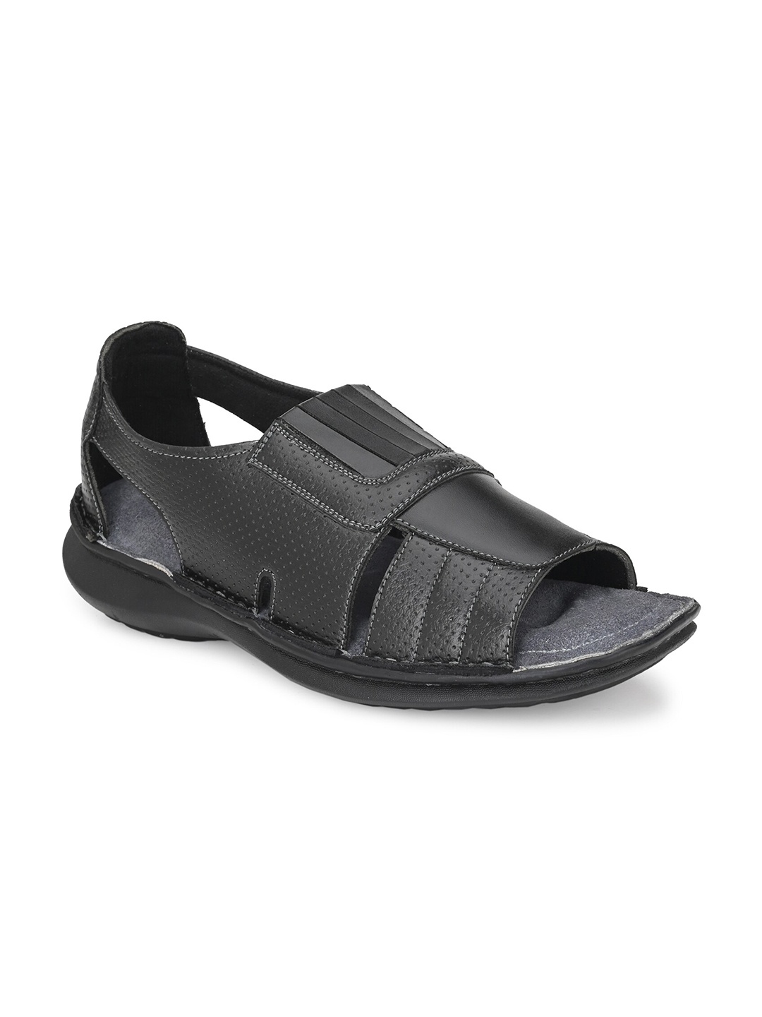 

SOFTIO Men Black Solid Comfort Sandals