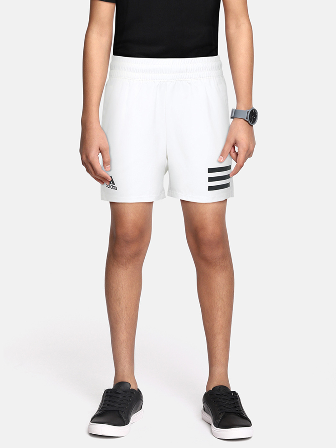 

ADIDAS Boys White Solid Regular Shorts