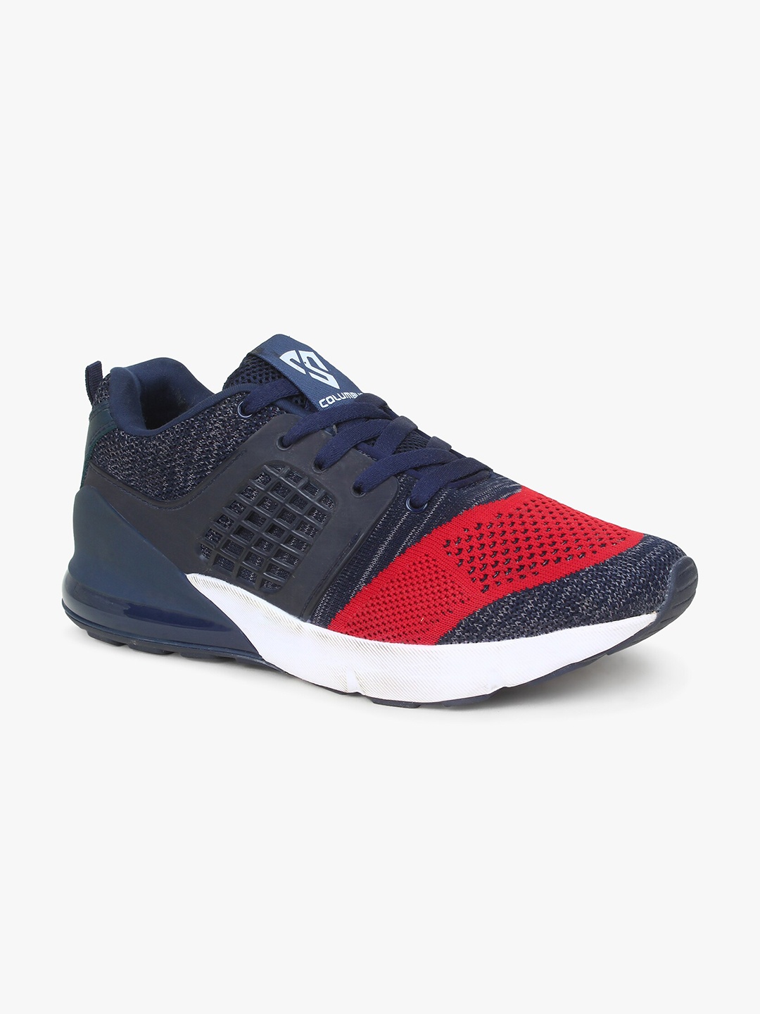 

Columbus Men Navy Blue & Red Mesh Running Shoes