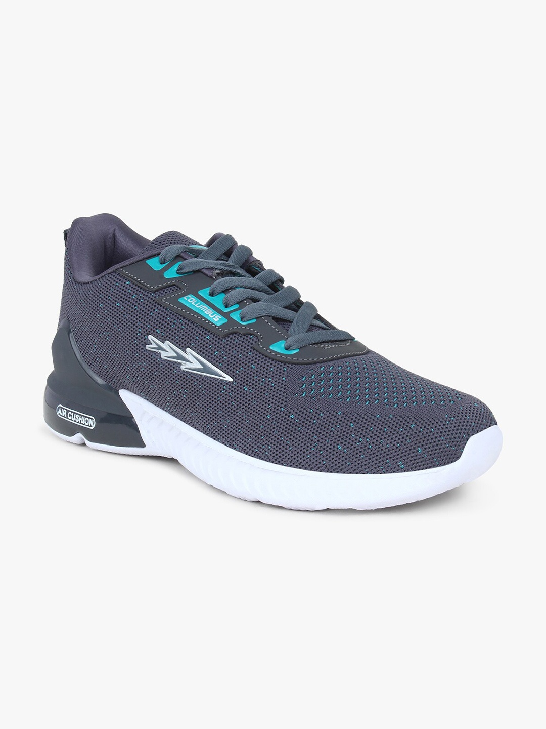 

Columbus Men Grey & Blue Mesh Non-Marking Running Shoes