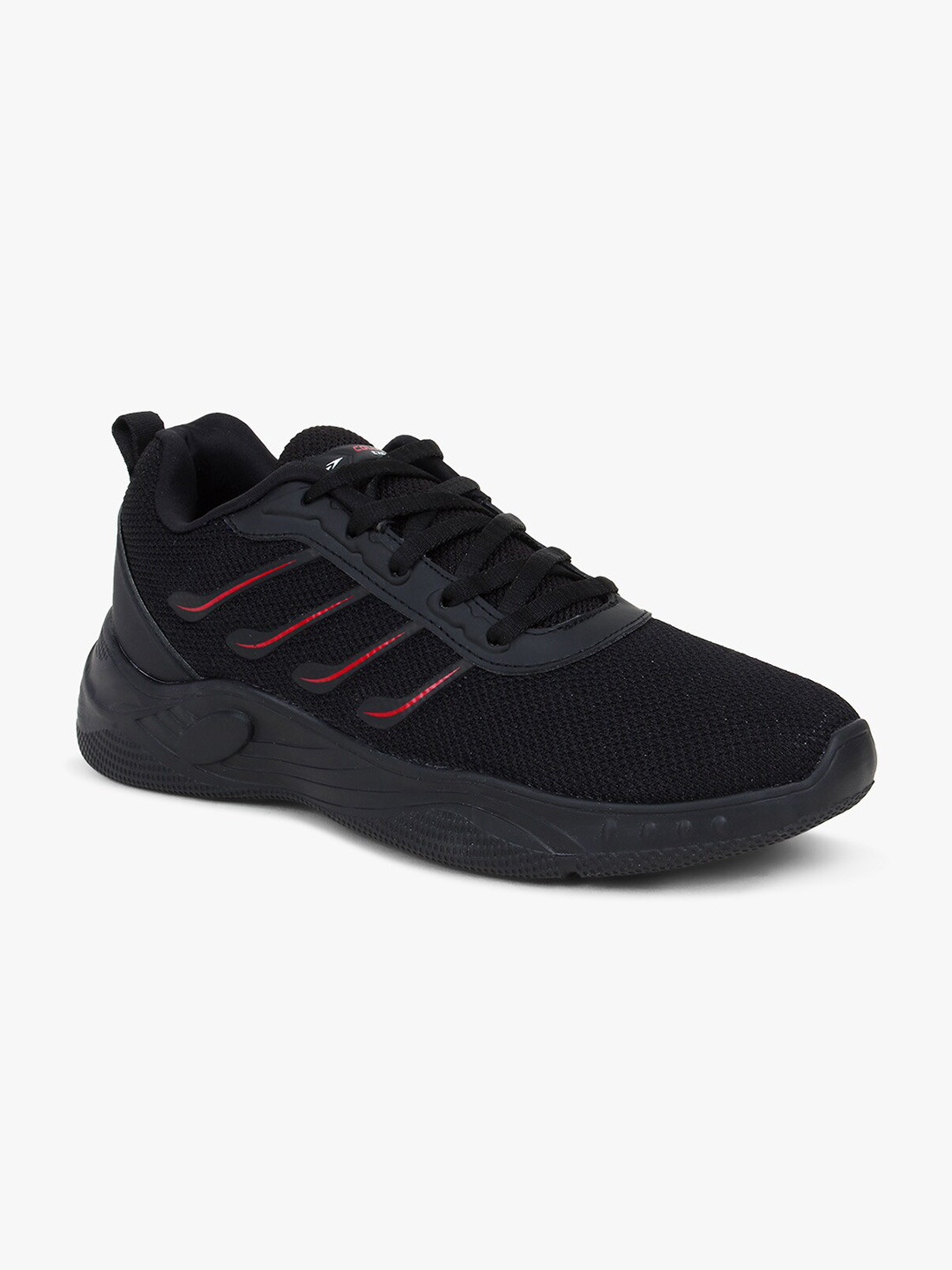 

Columbus Men Black & Red Mesh Non-Marking Running Shoes