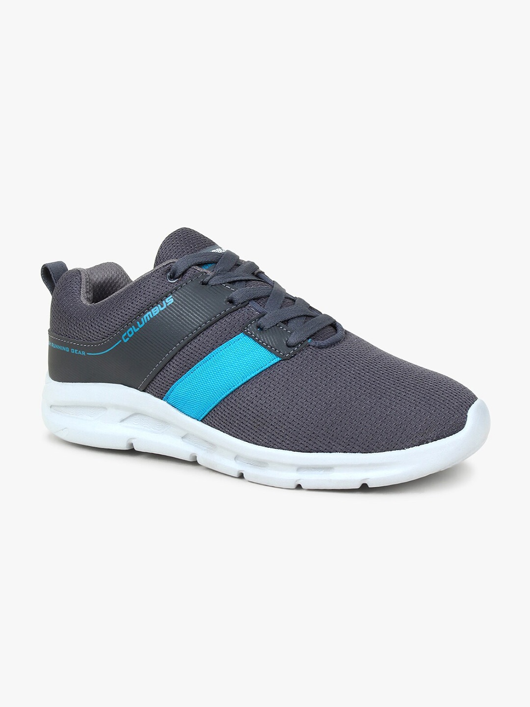 

Columbus Men Grey & Blue Mesh Non-Marking Running Shoes