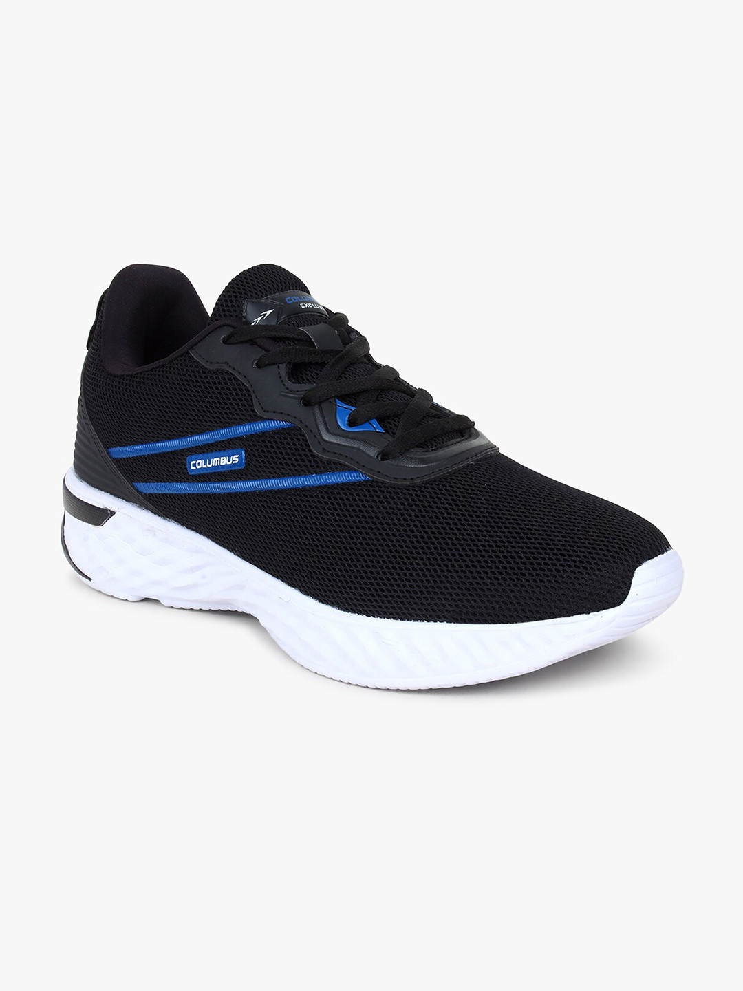 

Columbus Men Black & Blue Memory Foam Mesh Running Shoes