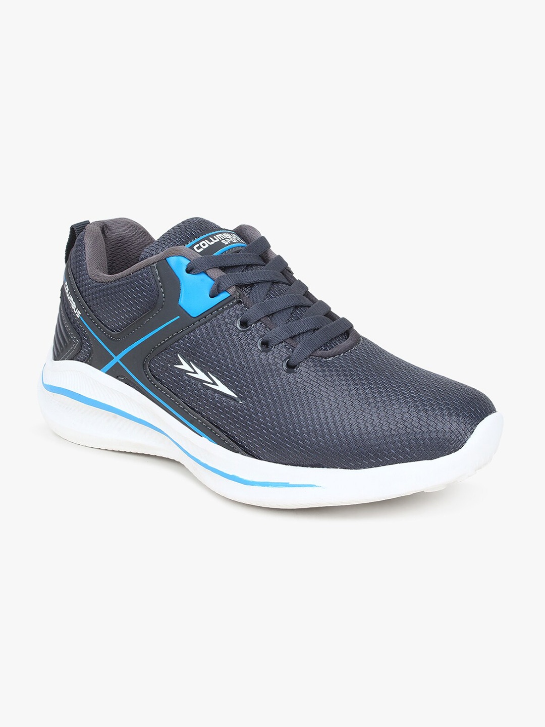 

Columbus Men Grey & Blue Mesh Non-Marking Running Shoes
