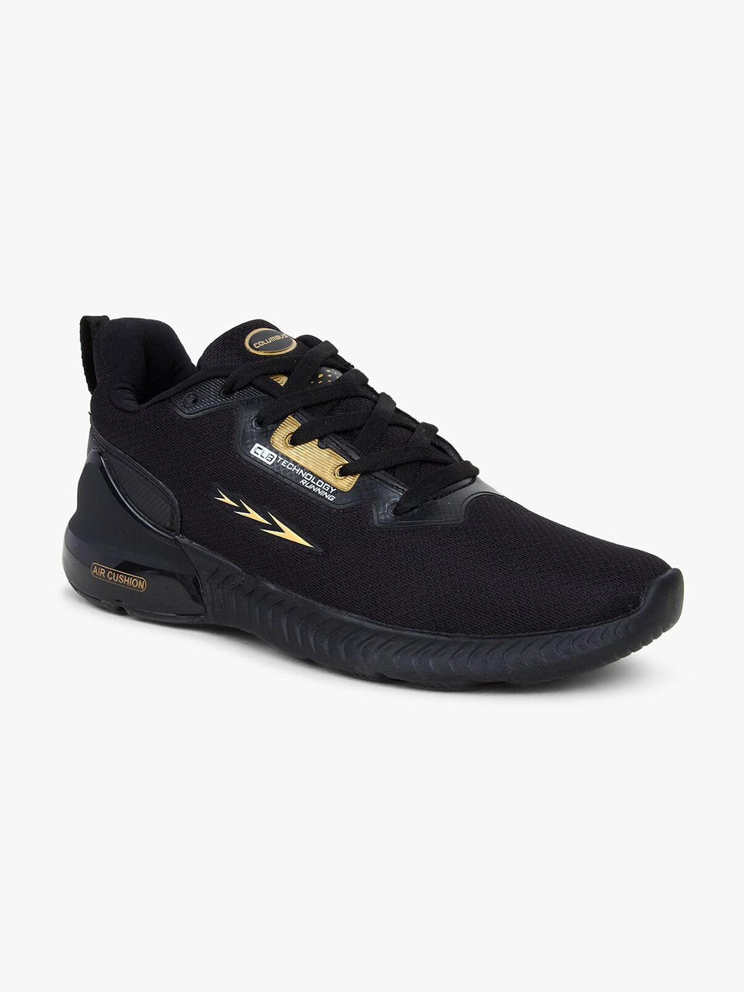 

Columbus Men Black Mesh Running Non-Marking Shoes