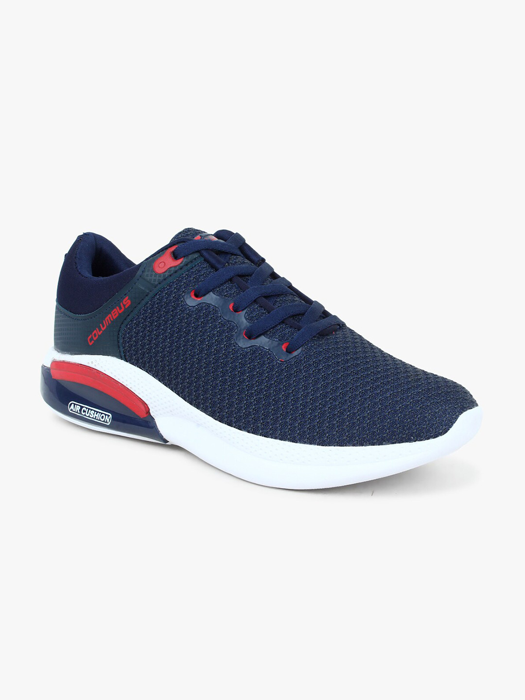 

Columbus Men Navy Blue & Red Air Cushion Memory Foam Mesh Running Shoes