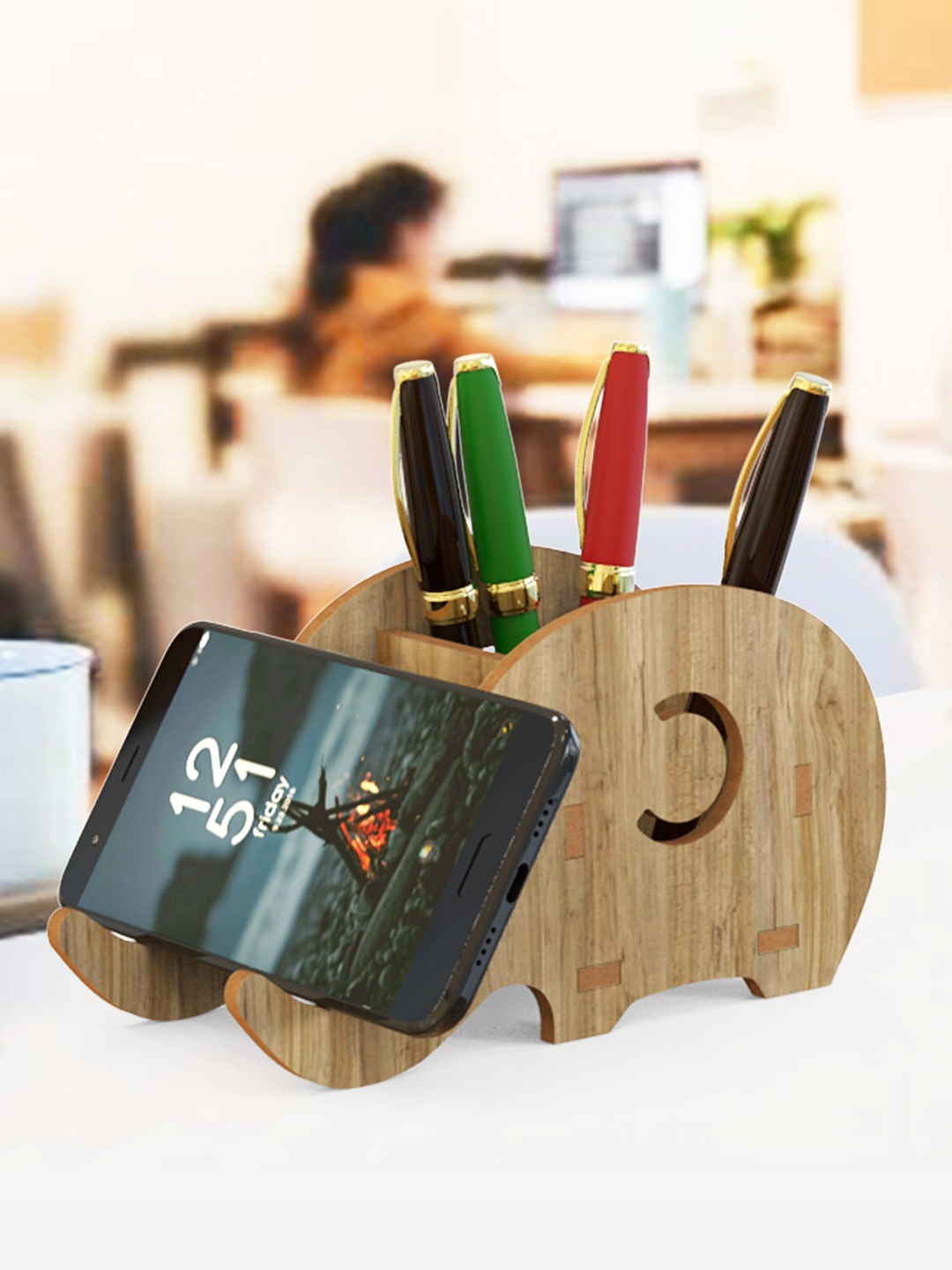 

Home Sparkle Brown Solid Desk Organizer