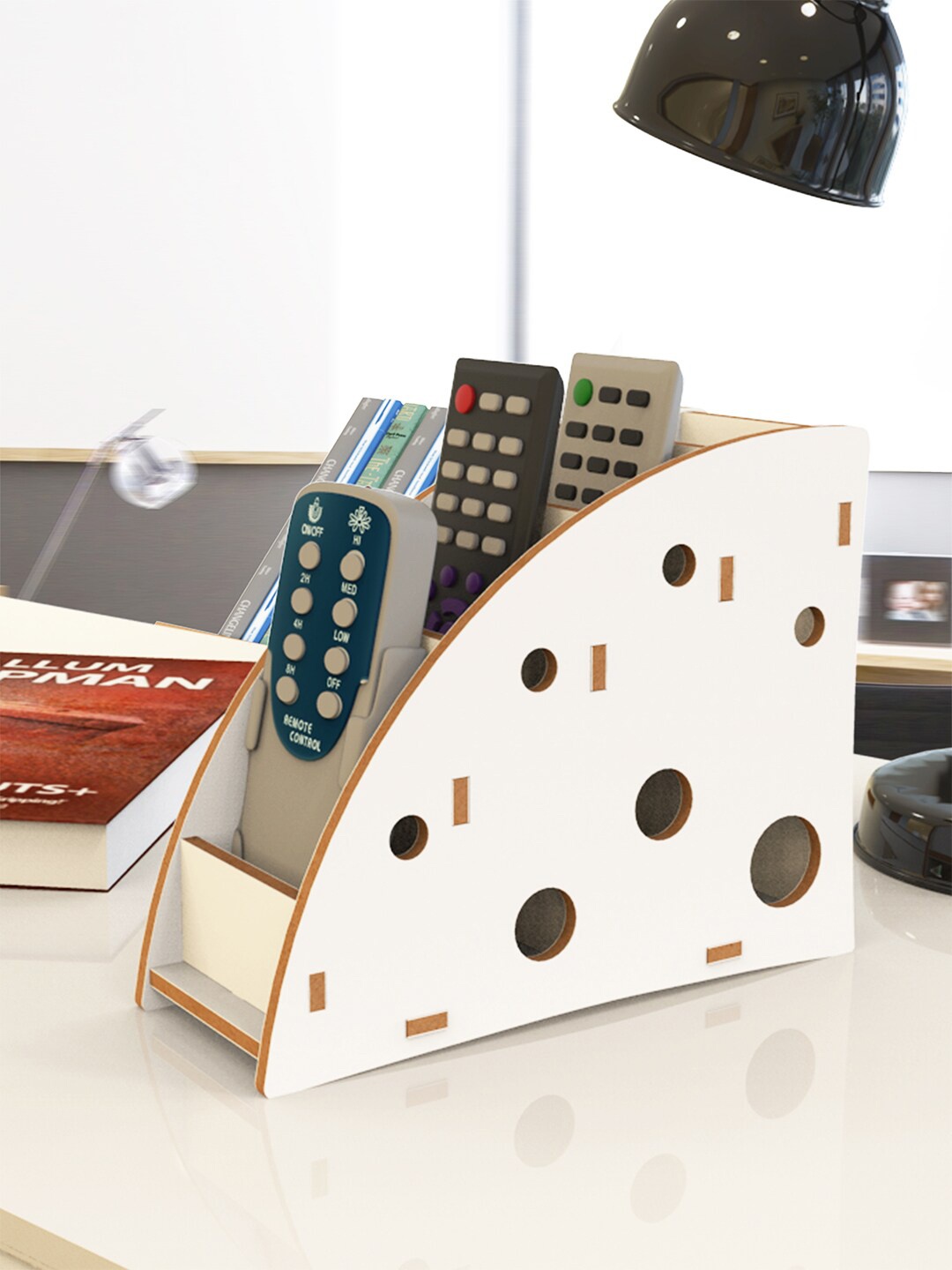 

Home Sparkle White Solid Multipurpose Desk Organise