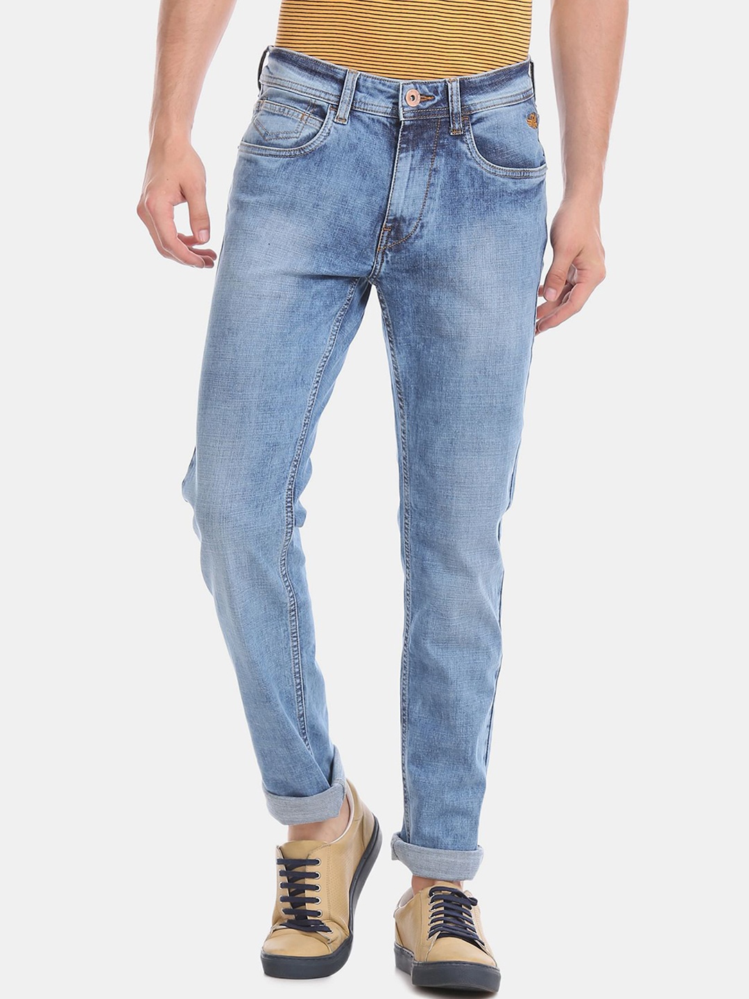 

Flying Machine Men Blue Stretchable Tapered Fit Low-Rise Jeans