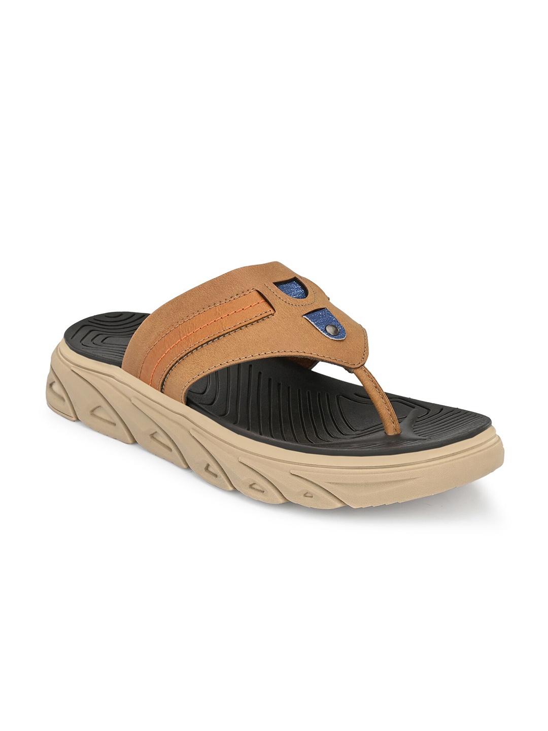 

SOFTIO Men Beige & Blue Comfort Sandals