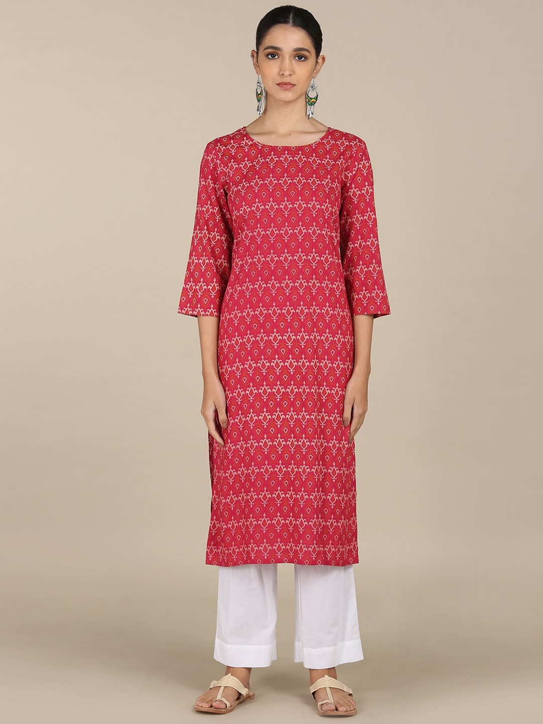 

Karigari Women Red Ethnic Motifs Printed Kurta