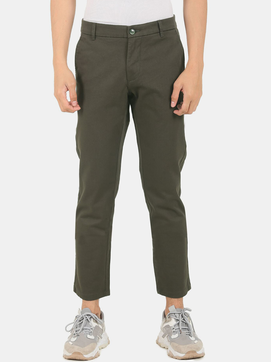 

Arrow Men Green Solid Regular Fit Chinos Trousers