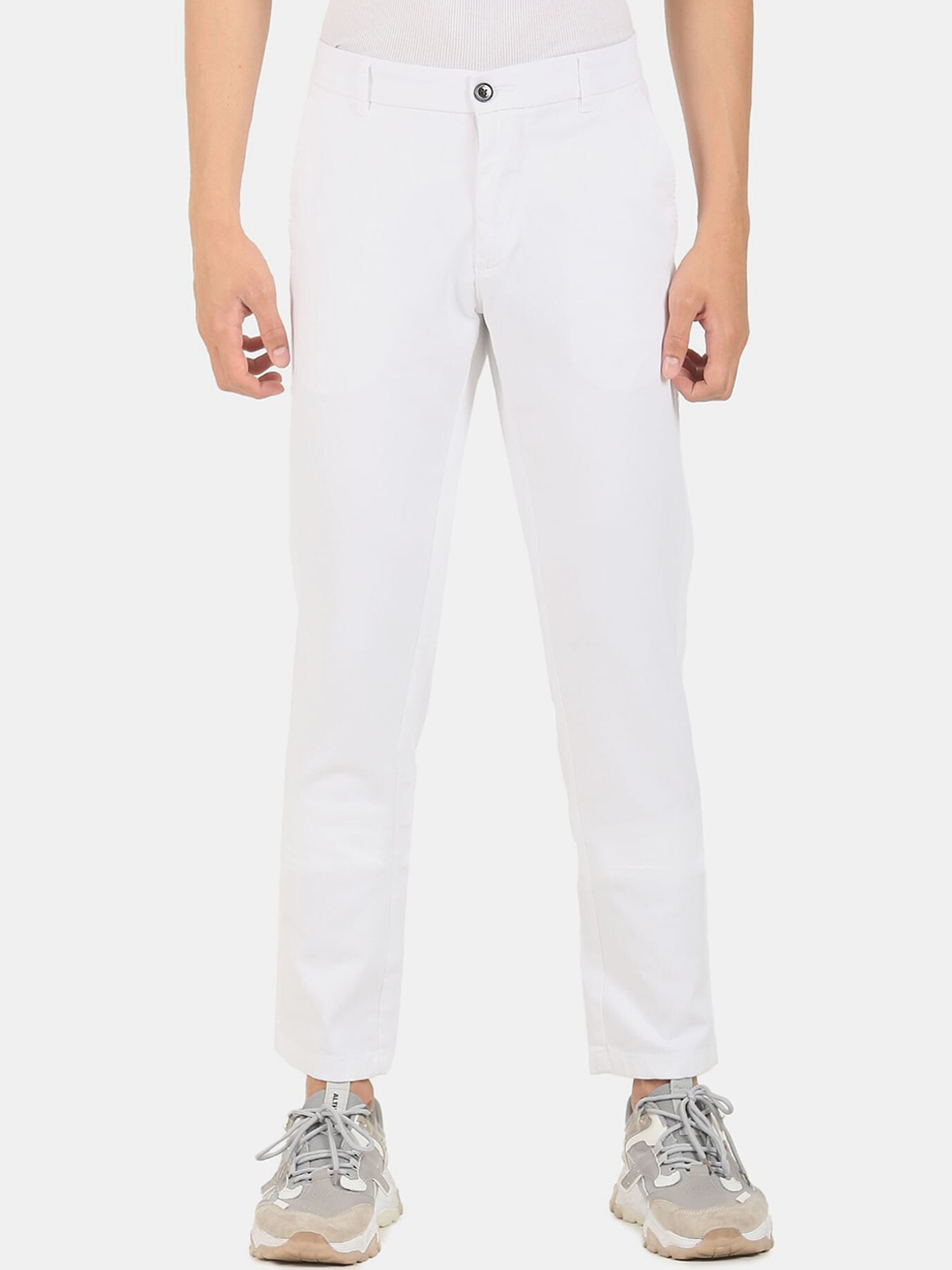 

Arrow Men White Mid Rise Solid Casual Regular Fit Trousers