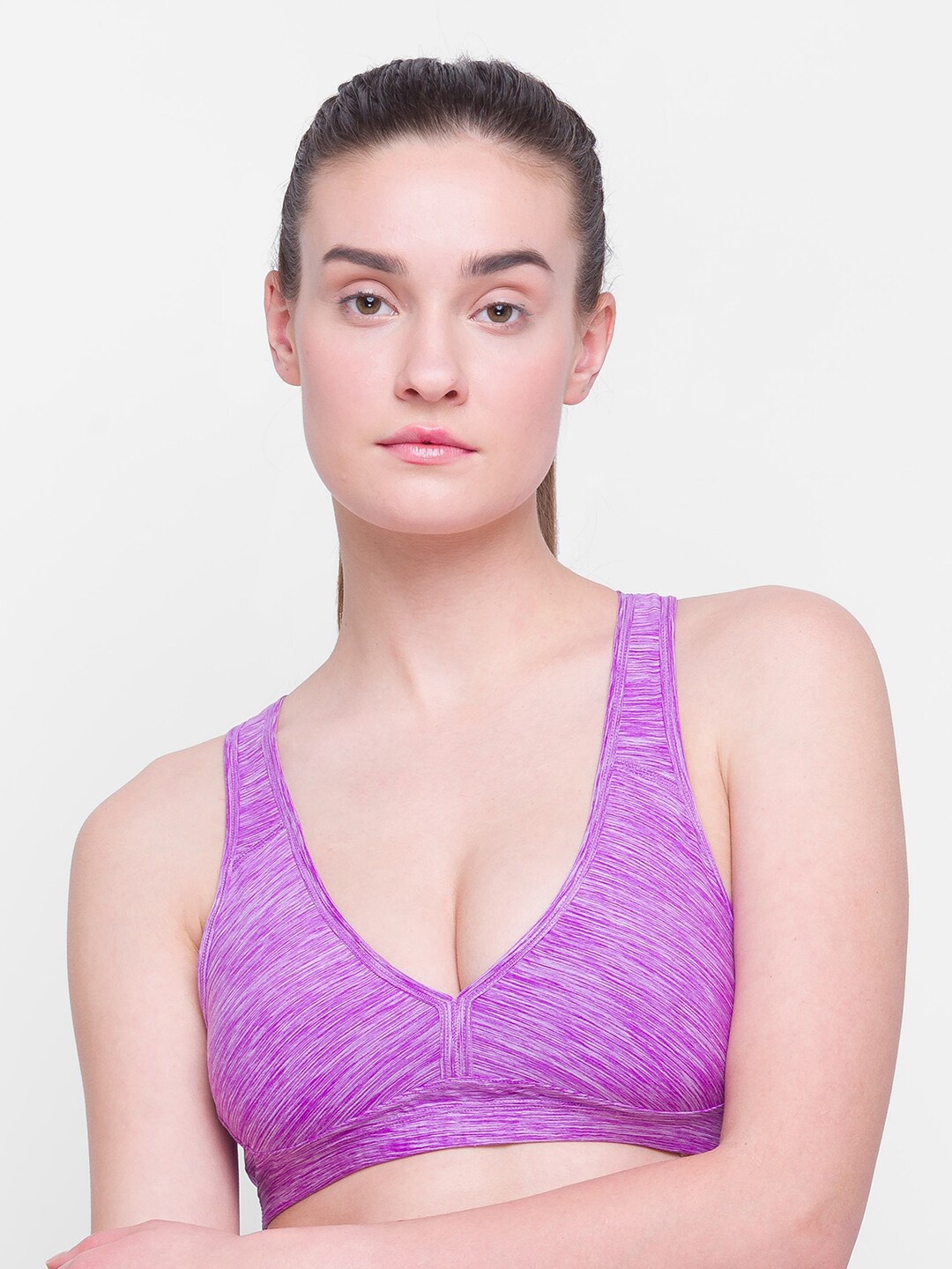 

Candyskin Purple Removable Padded Full Coverage Cotton Sports Bra