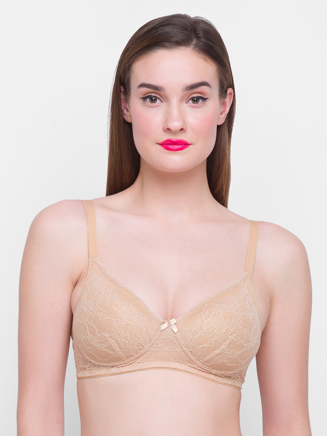

Candyskin Nude-Coloured Floral Lightly Padded Non Wired Bra