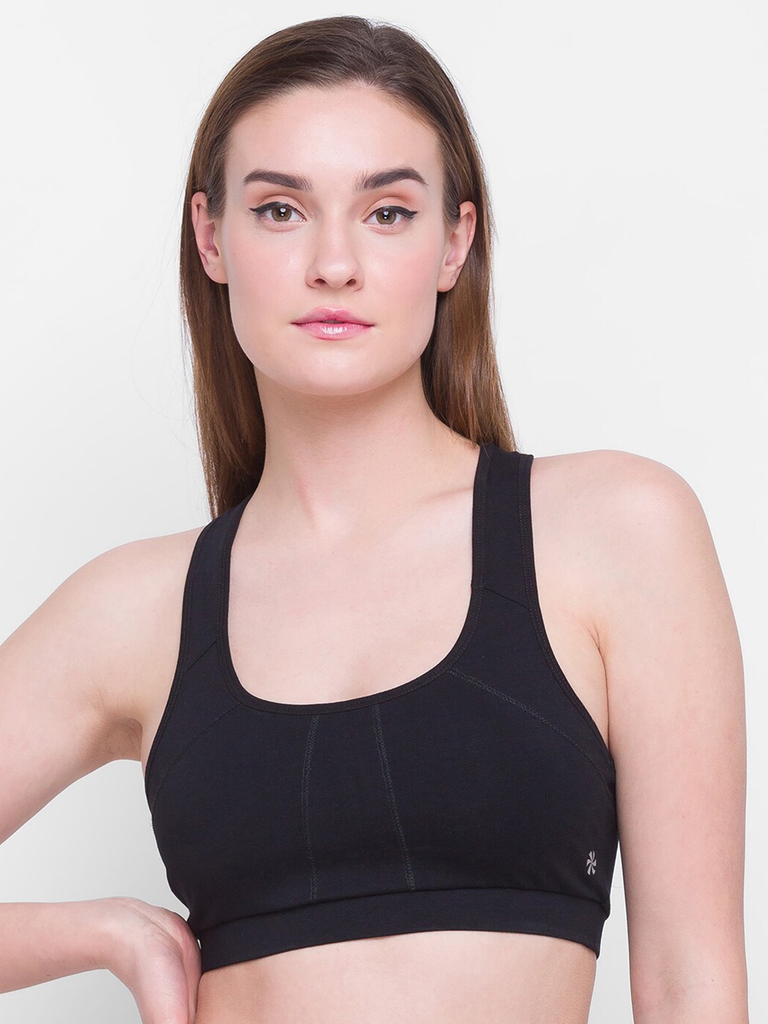 

Candyskin Black Cotton Removable Padded Sports Bra