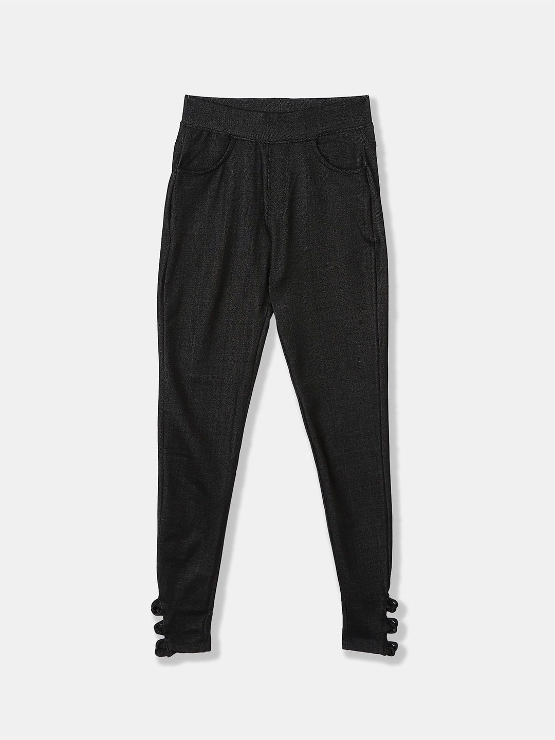 

Cherokee Girls Black Solid Jeggings