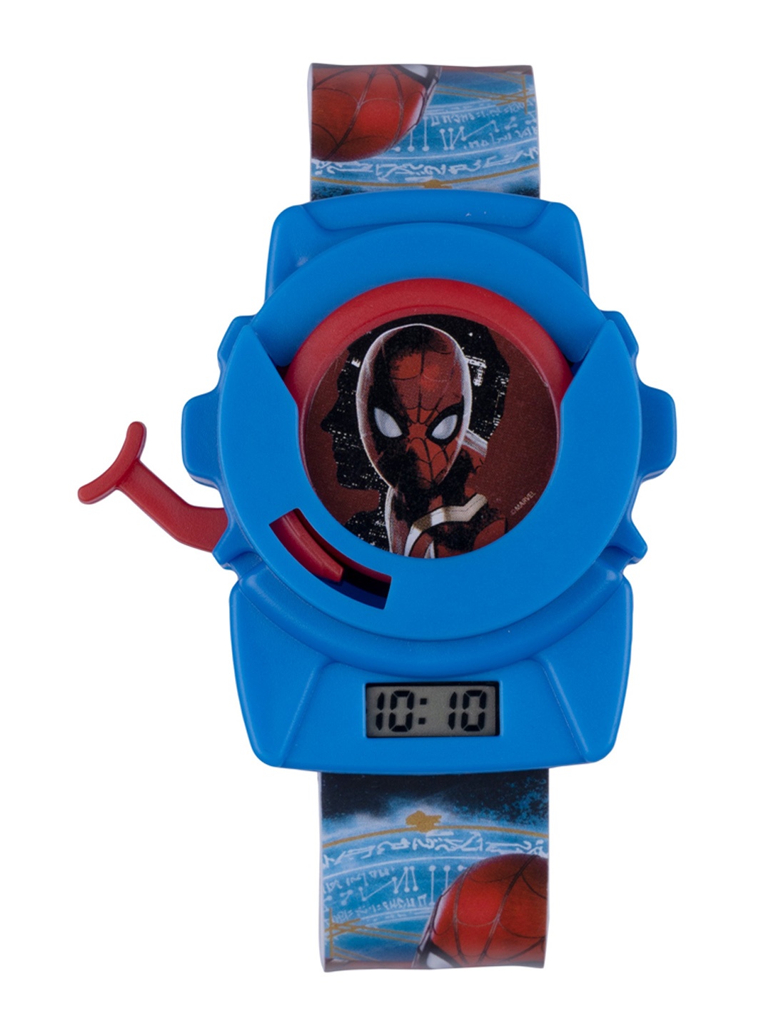 

Marvel Kids Blue Spiderman Printed Dial & Multi Straps Digital Disc Shooter Watch