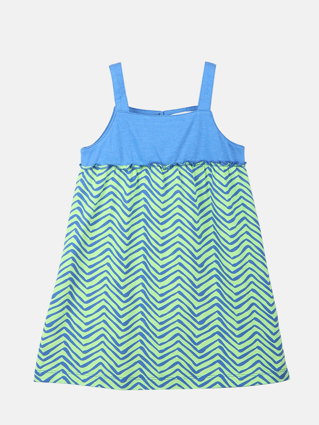

Beebay Girls Green & Blue Chevron A-Line Dress
