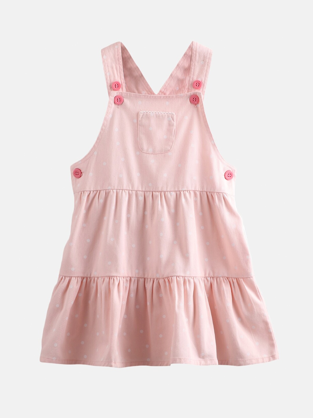 

Beebay Girls Pink Tiered Pinafore Dress