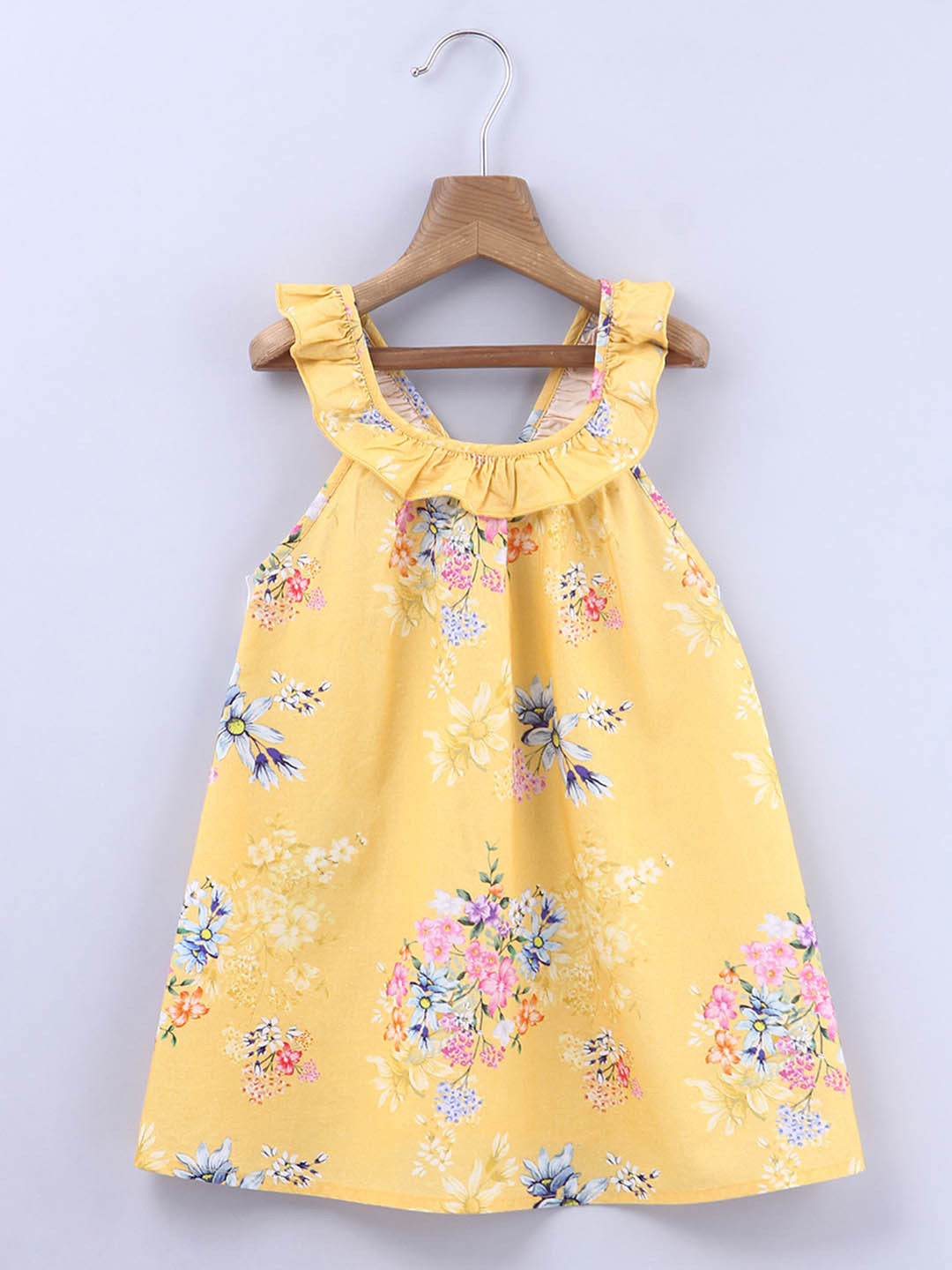 

Beebay Girls Yellow Floral A-Line Dress