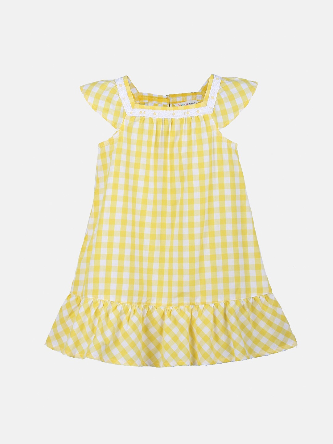 

Beebay Girls Yellow Checked A-Line Dress