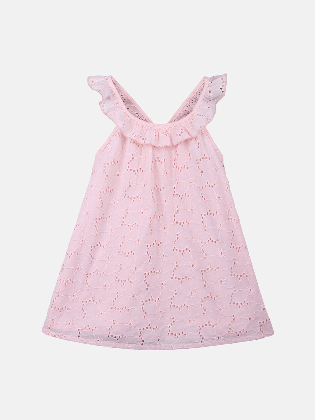 

Beebay Girls Pink Floral A-Line Dress