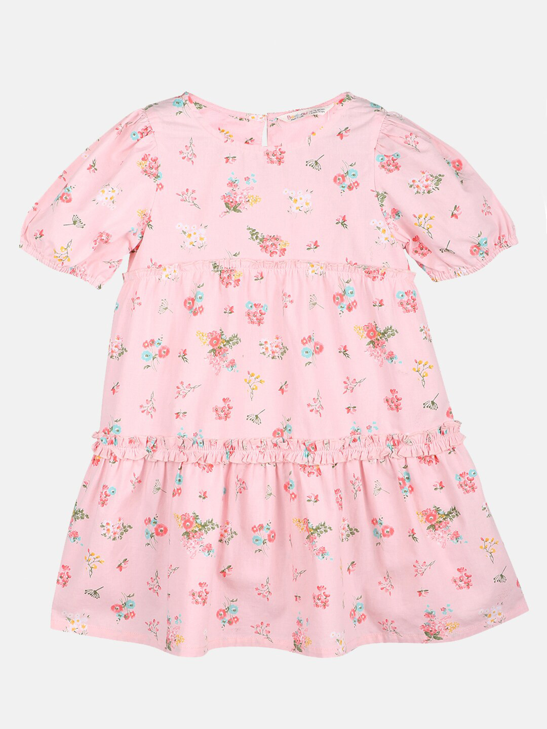 

Beebay Girls Pink Floral Tiered Dress