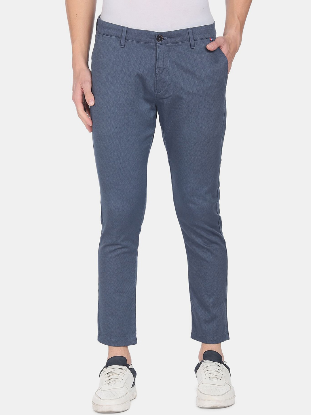 

U.S. Polo Assn. Men Blue Textured Trousers