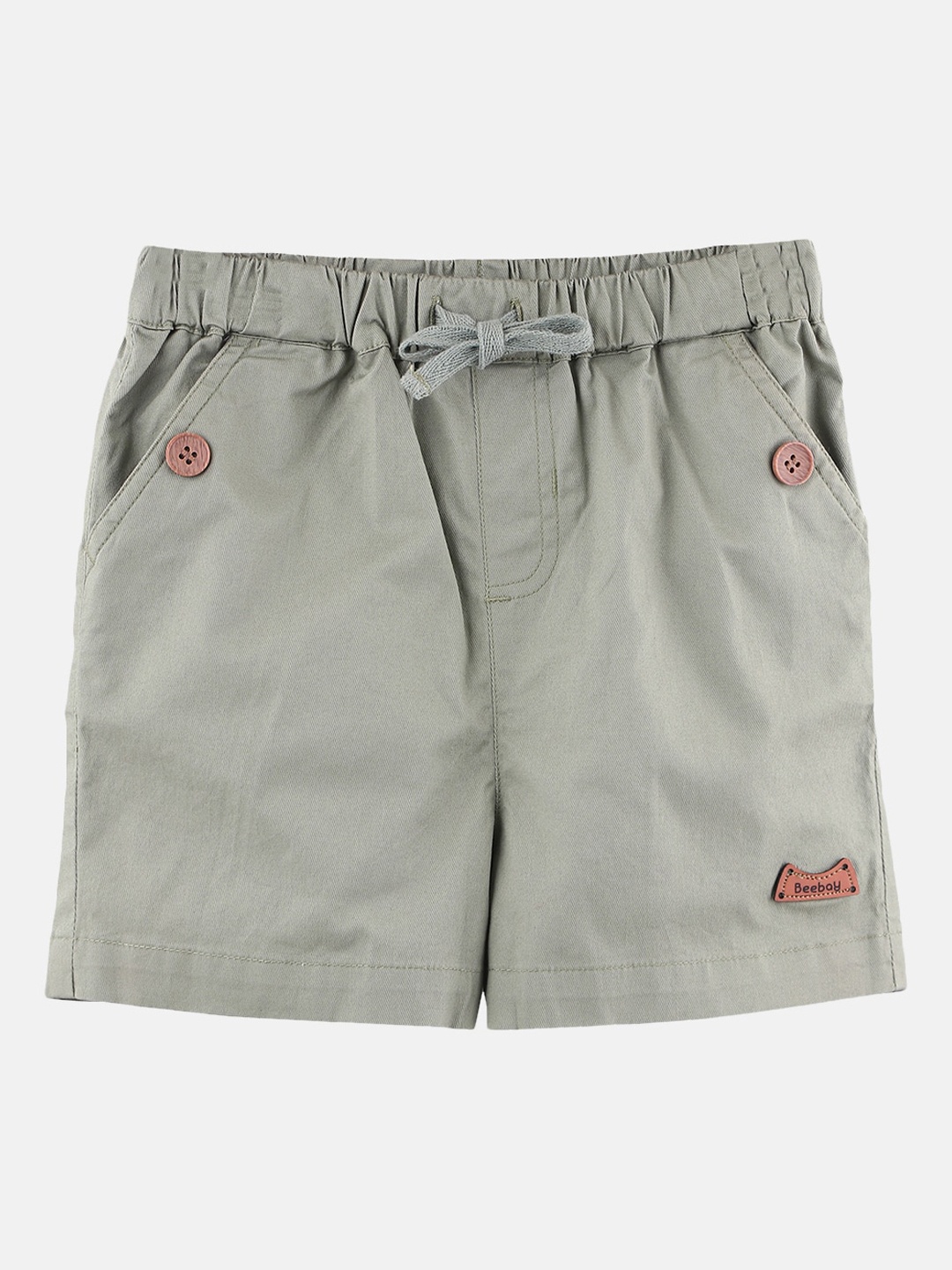 

Beebay Boys Olive Green Cotton Shorts