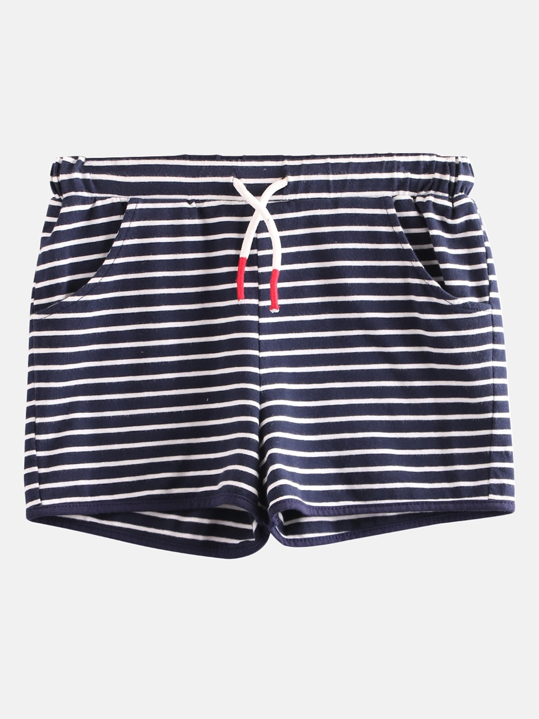 

Beebay Girls Navy Blue & White Striped Cotton Shorts