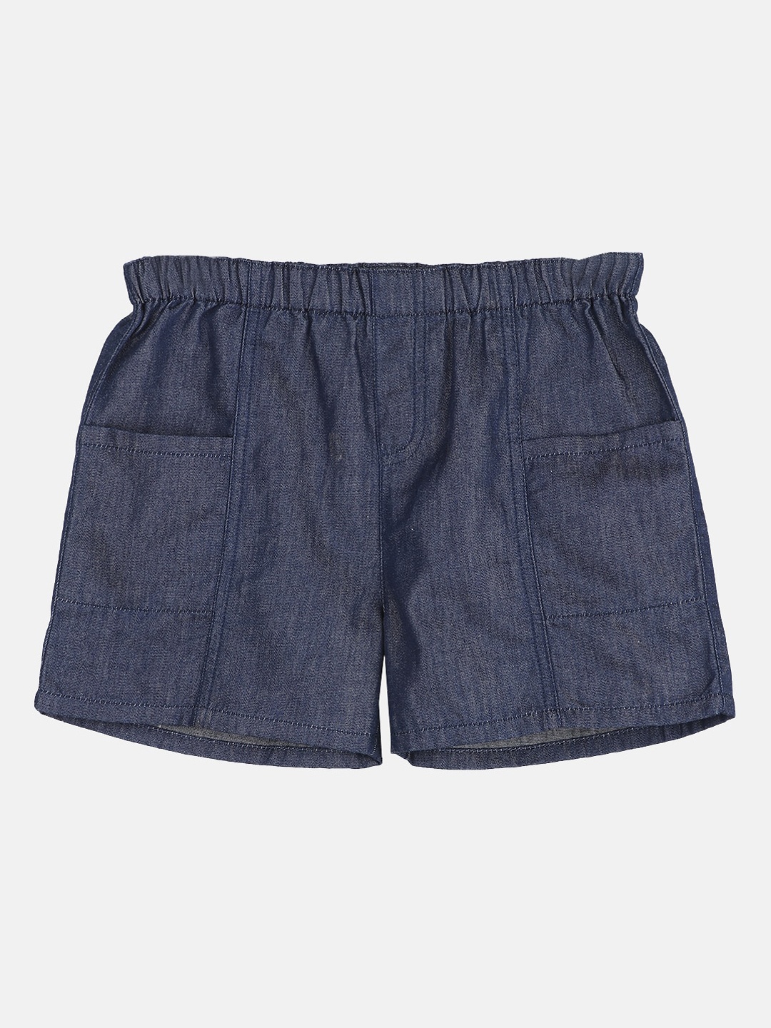 

Beebay Girls Blue Washed Cotton Denim Shorts