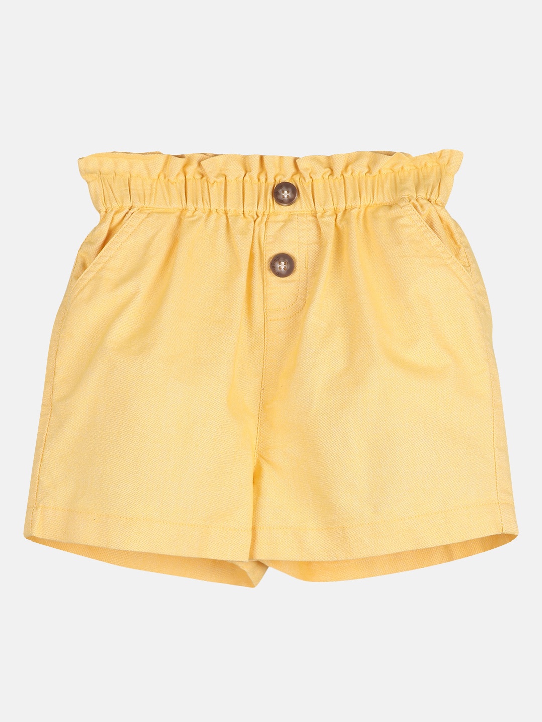 

Beebay Girls Yellow Cotton Paperbag Shorts