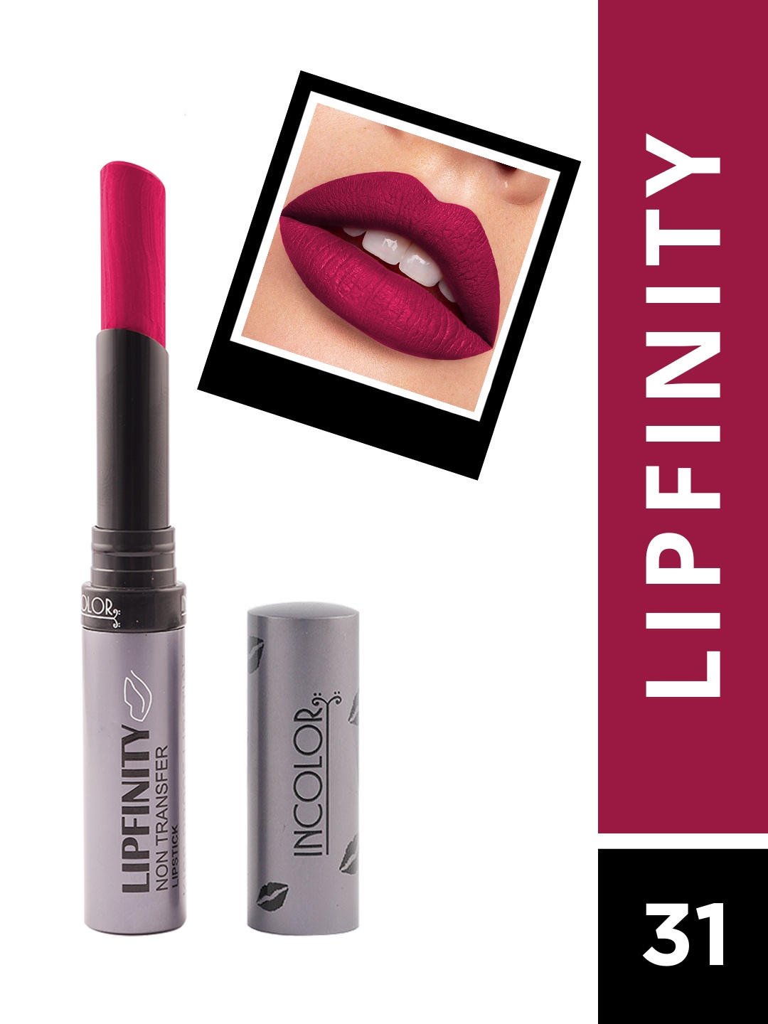 

INCOLOR Lipfinity Non Transfer Matte Lipstick - 31, Maroon