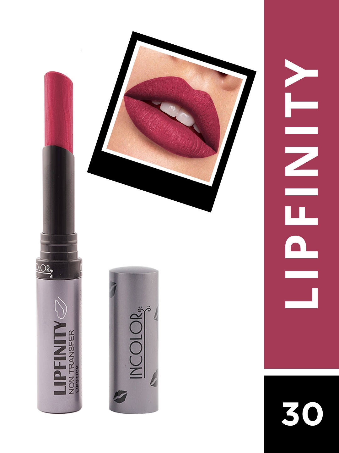 

INCOLOR Lipfinity Non Transfer Matte Lipstick - 30, Maroon