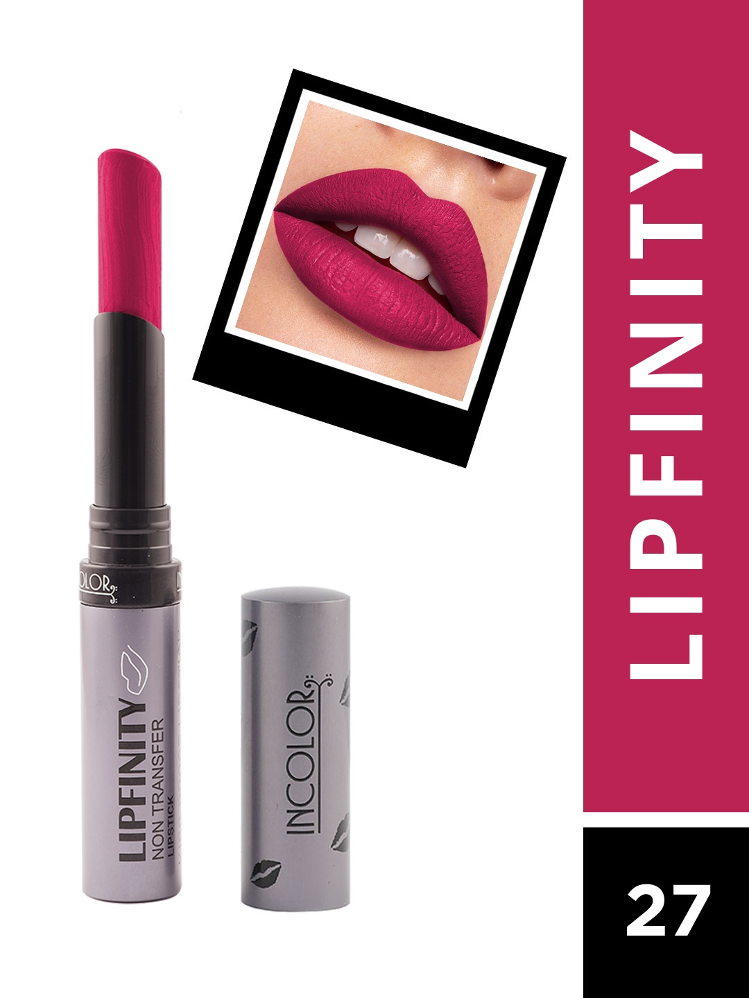 

INCOLOR Lipfinity Non Transfer Matte Lipstick - 27, Pink