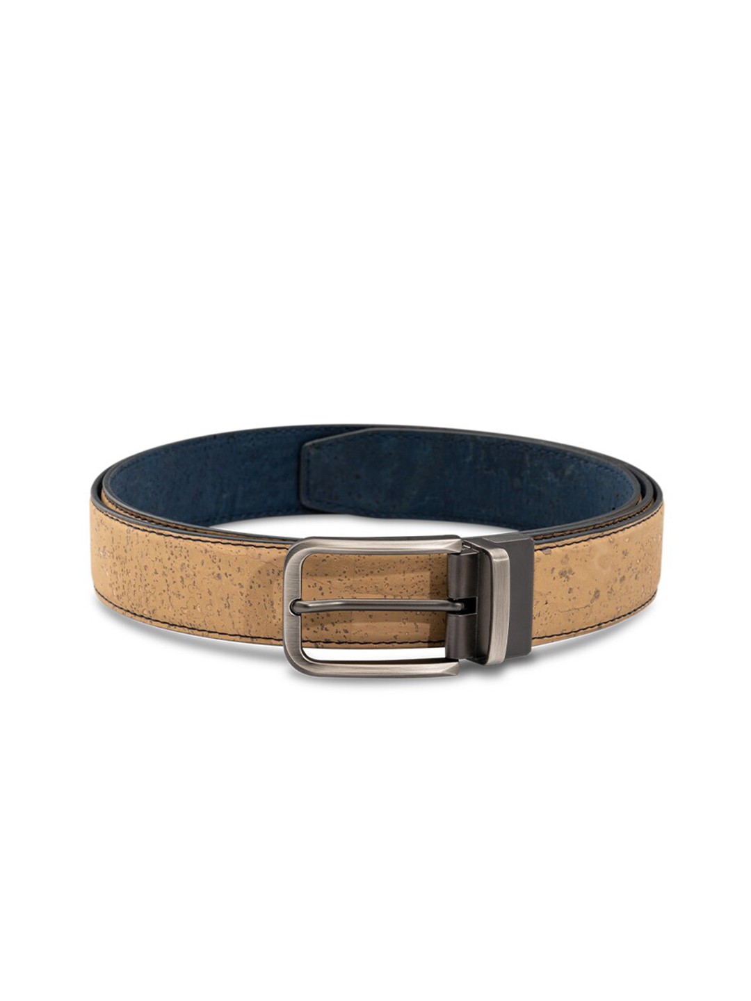 

Beej Men Camel Brown & Prussian Blue Textured Belt