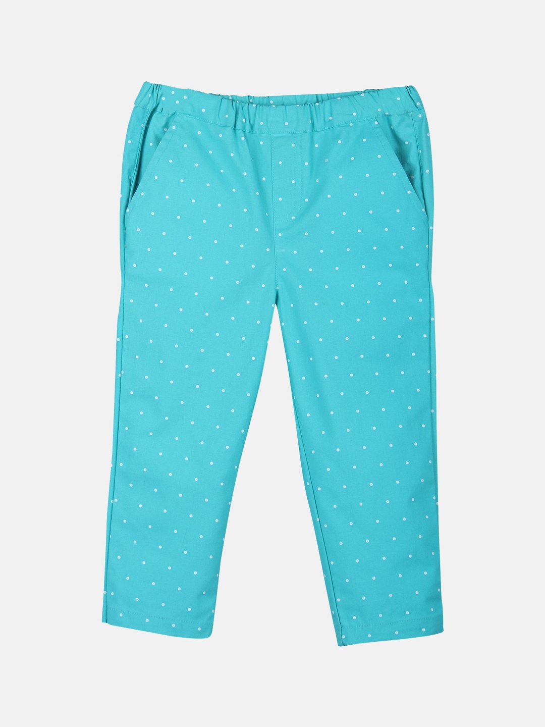 

Beebay Girls Green Polka Dots Printed Relaxed Trousers