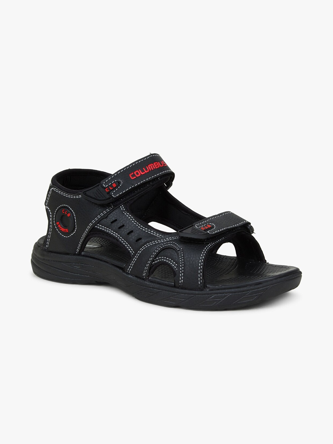 

Columbus Men Black & Red Comfort Sandals