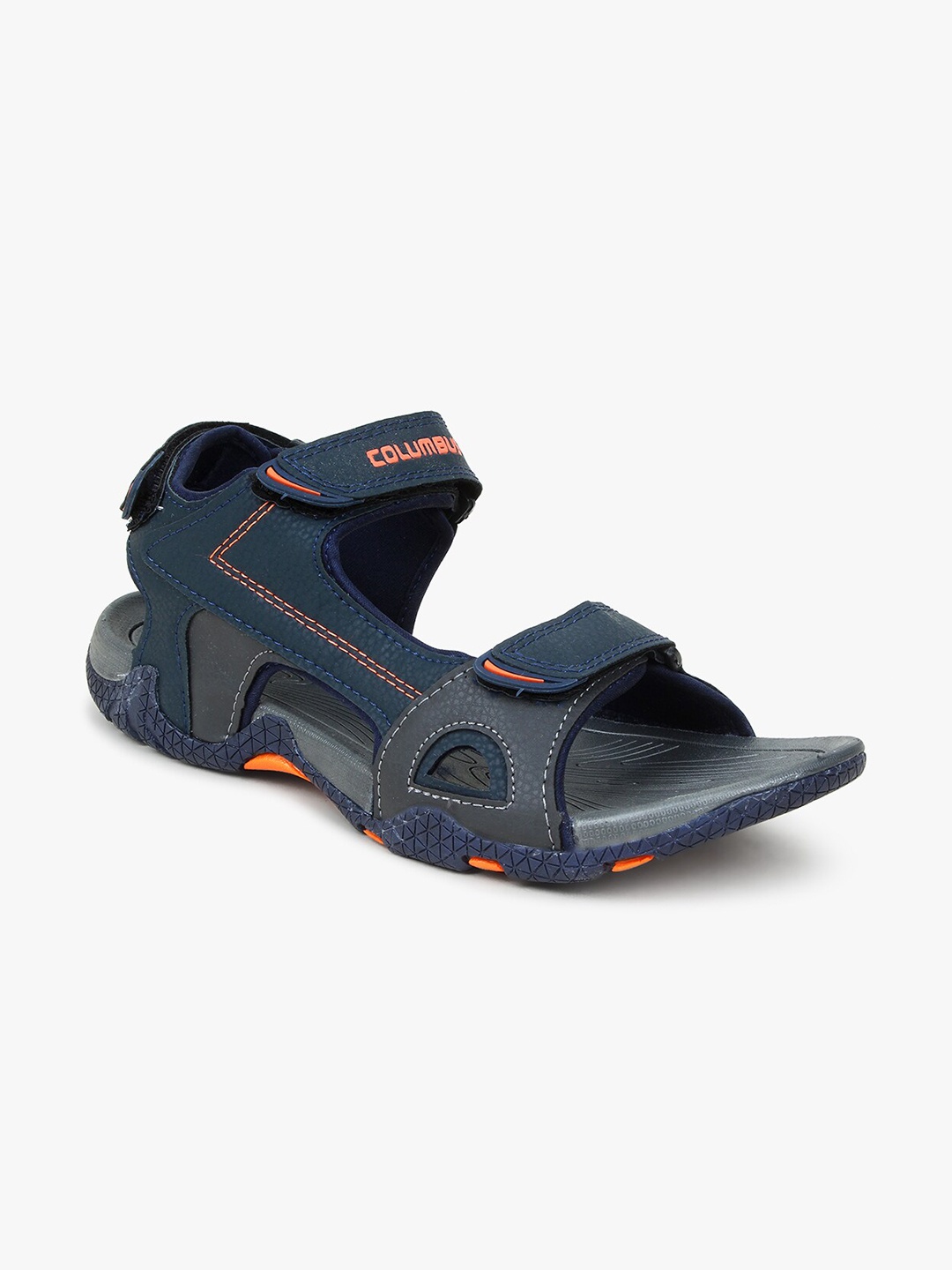 

Columbus Men Navy Blue & Orange Sports Sandals